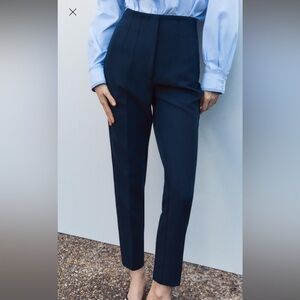 Zara High Waisted Pants in navy blue